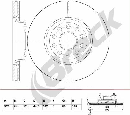 Breck BR 346 VA100 - Brake Disc car-mod.net