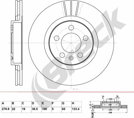 Breck BR 303 VA100 - Brake Disc car-mod.net