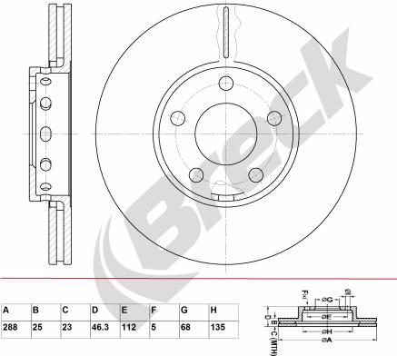 Breck BR 315 VA100 - Brake Disc car-mod.net