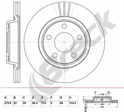 Breck BR 335 VA100 - Brake Disc car-mod.net
