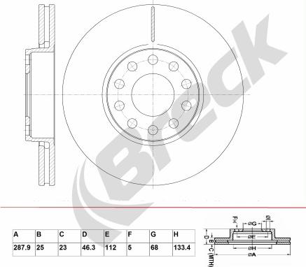 Breck BR 336 VA100 - Brake Disc car-mod.net