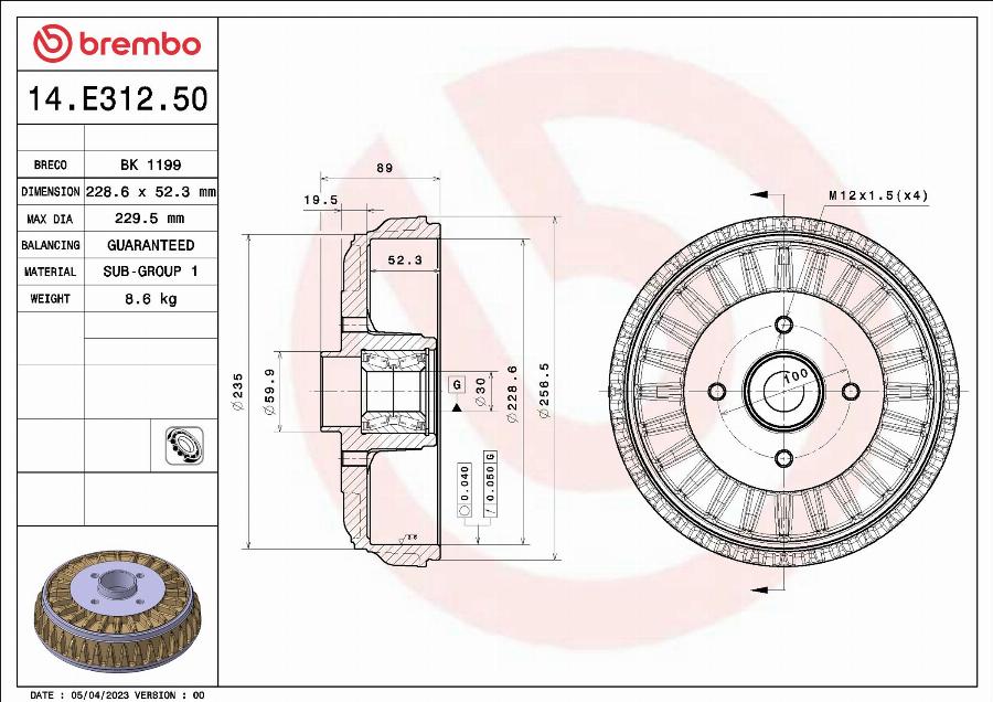 Breco BK 1199 - Brake Drum car-mod.net