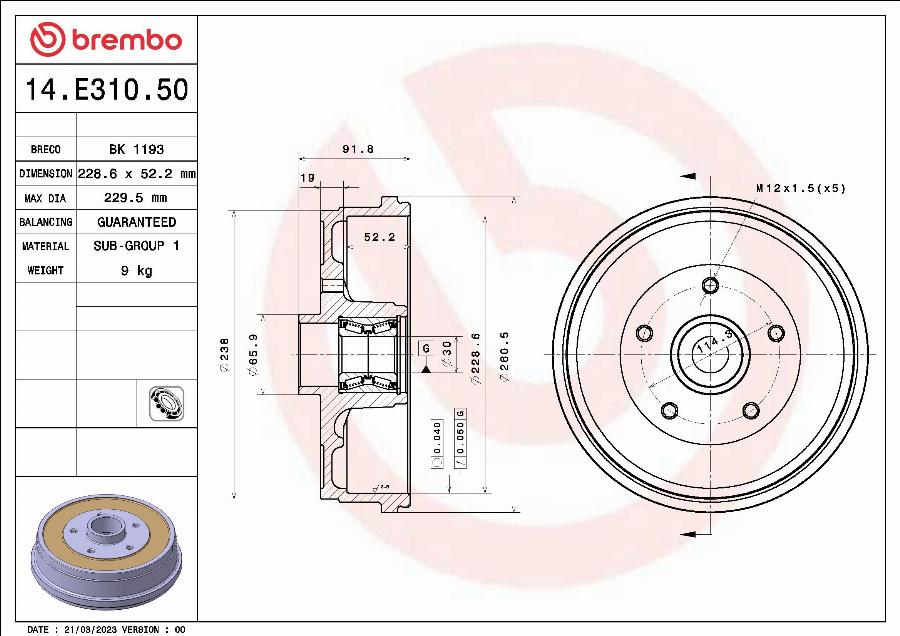 Breco BK 1193 - Brake Drum car-mod.net