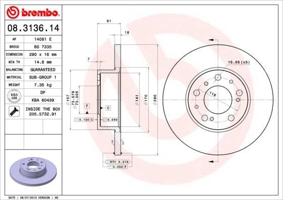 Breco BS 7335 - Brake Disc car-mod.net