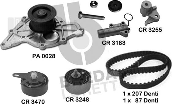 Breda Lorett KPA0157A - Water Pump & Timing Belt Set car-mod.net