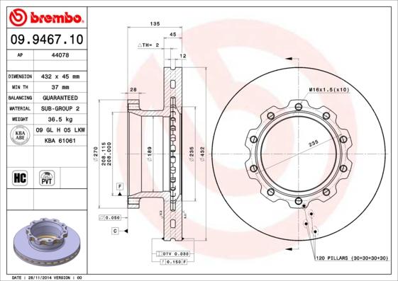 Brembo 09.9467.10 - Brake Disc car-mod.net