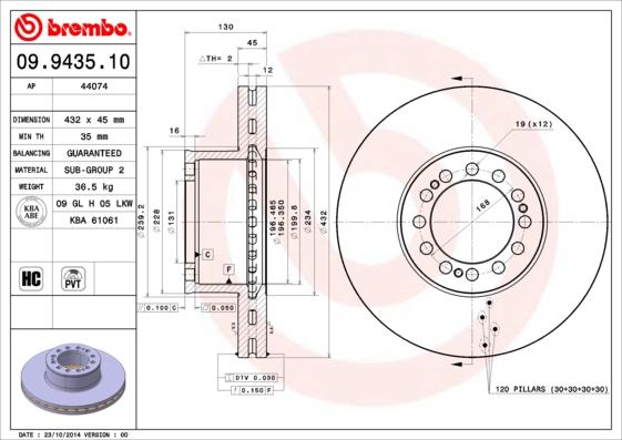 Brembo 09.9435.10 - Brake Disc car-mod.net