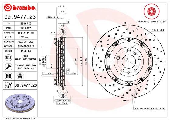 Brembo 09.9477.23 - Brake Disc car-mod.net