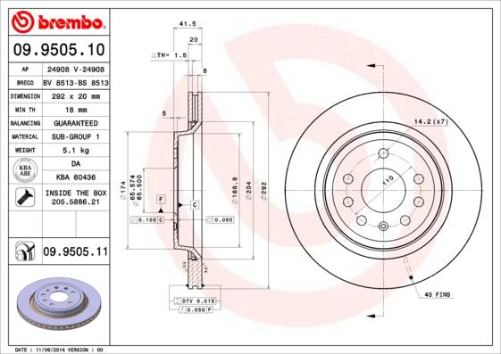 Brembo 09.9505.10 - Brake Disc car-mod.net