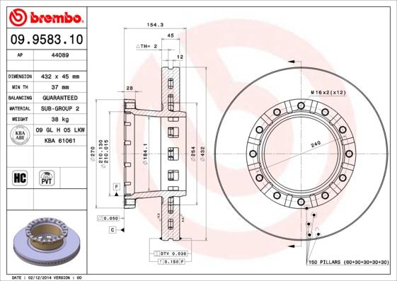 Brembo 09.9583.10 - Brake Disc car-mod.net