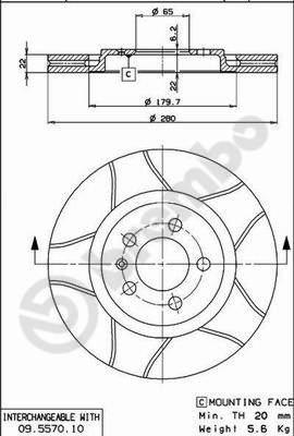 Brembo 09.5570.75 - Brake Disc car-mod.net