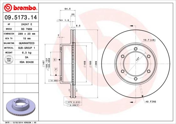 Brembo 09.5173.14 - Brake Disc car-mod.net
