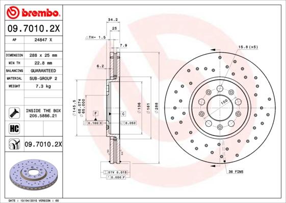 Brembo 09.7010.2X - Brake Disc car-mod.net