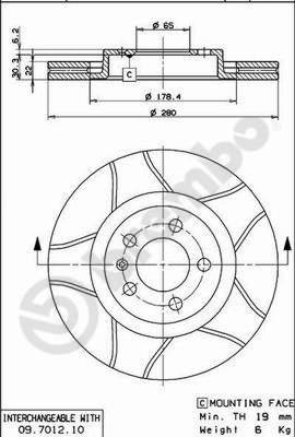 Brembo 09.7012.75 - Brake Disc car-mod.net