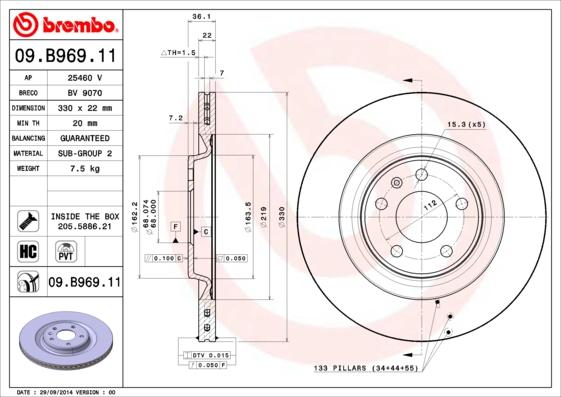 Brembo 09.B969.11 - Brake Disc car-mod.net