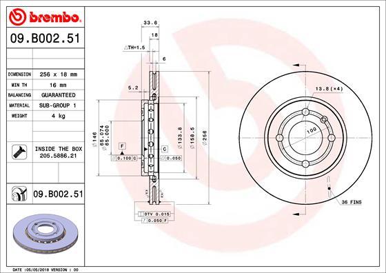 Brembo 09.B002.50 - Brake Disc car-mod.net