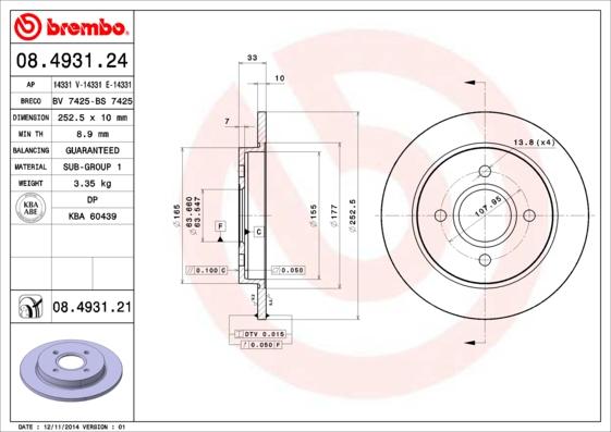 Brembo 08.4931.21 - Brake Disc car-mod.net
