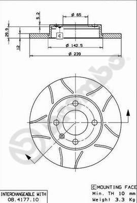 Brembo 08.4177.75 - Brake Disc car-mod.net