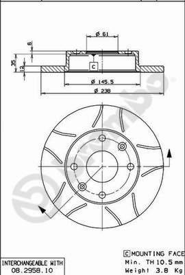 Brembo 08.2958.75 - Brake Disc car-mod.net