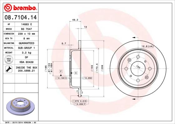 Brembo 08.7104.11 - Brake Disc car-mod.net