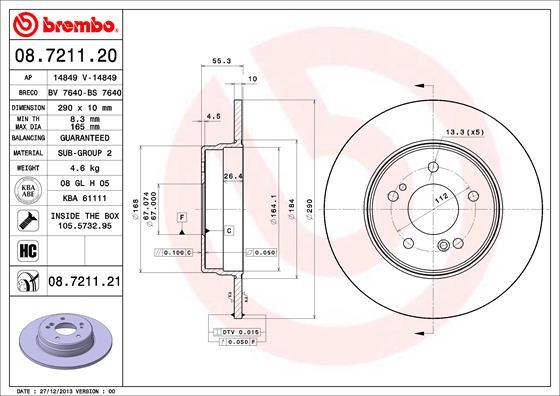 Brembo 08.7211.20 - Brake Disc car-mod.net