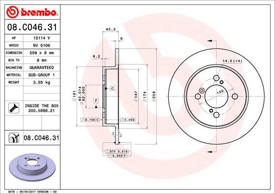 Brembo 08.C046.31 - Brake Disc car-mod.net