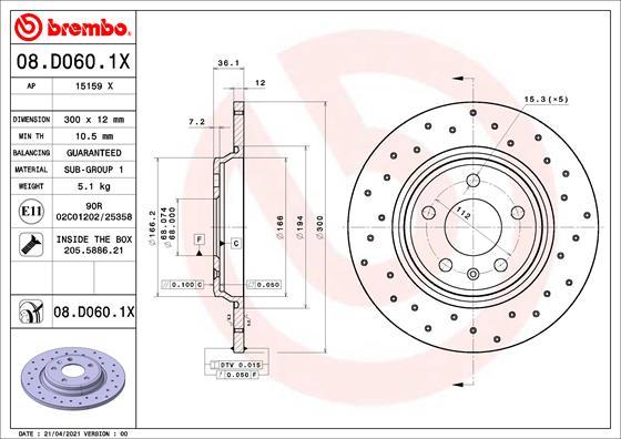Brembo 08.D060.1X - Brake Disc car-mod.net