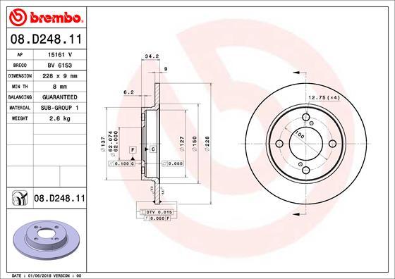 Brembo 08.D248.11 - Brake Disc car-mod.net