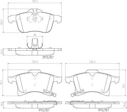 Brembo P59045N - Brake Pad Set, disc brake car-mod.net