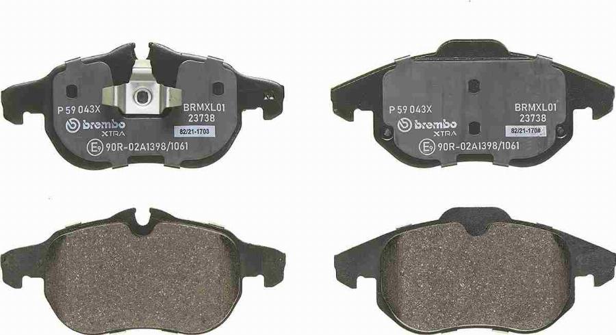 Brembo P 59 043X - Brake Pad Set, disc brake car-mod.net