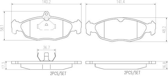 Brembo P59011N - Brake Pad Set, disc brake car-mod.net