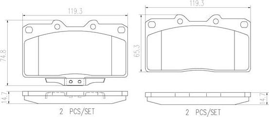 Brembo P54019N - Brake Pad Set, disc brake car-mod.net