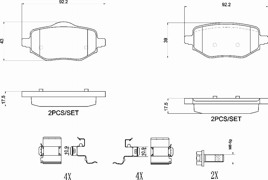 Brembo P61140N - Brake Pad Set, disc brake car-mod.net