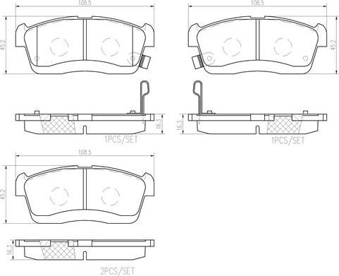 Brembo P16018N - Brake Pad Set, disc brake car-mod.net