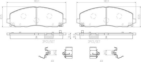 Brembo P11035N - Brake Pad Set, disc brake car-mod.net
