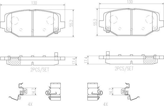 Brembo P11032N - Brake Pad Set, disc brake car-mod.net