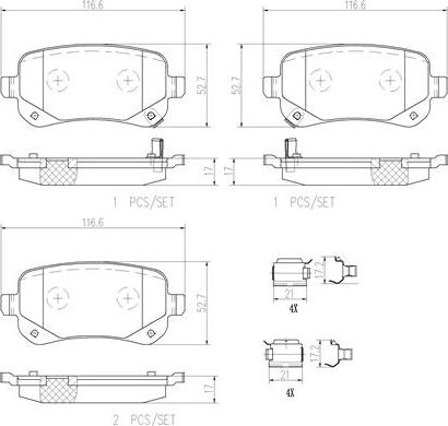 Brembo P11021N - Brake Pad Set, disc brake car-mod.net
