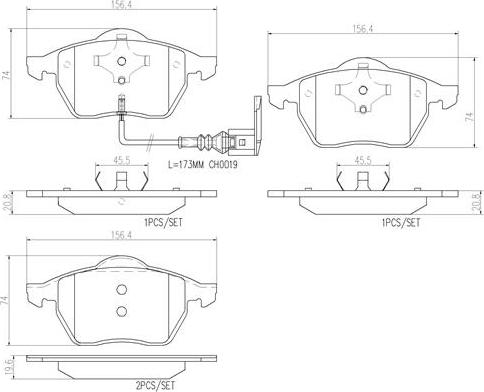 Brembo P85045N - Brake Pad Set, disc brake car-mod.net