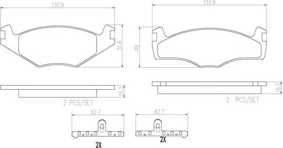 Brembo P85005N - Brake Pad Set, disc brake car-mod.net