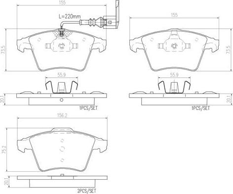 Brembo P85081N - Brake Pad Set, disc brake car-mod.net