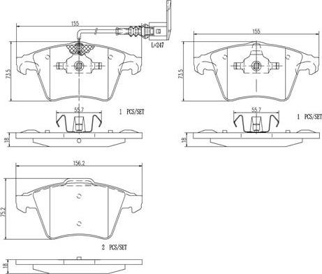 Brembo P85082N - Brake Pad Set, disc brake car-mod.net