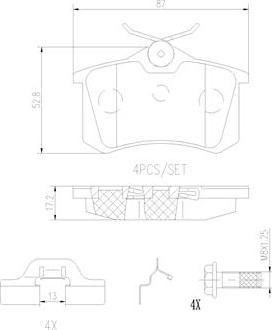 Brembo P85020N - Brake Pad Set, disc brake car-mod.net