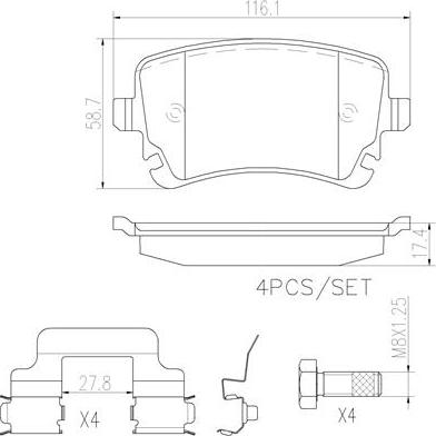 Brembo P85076N - Brake Pad Set, disc brake car-mod.net