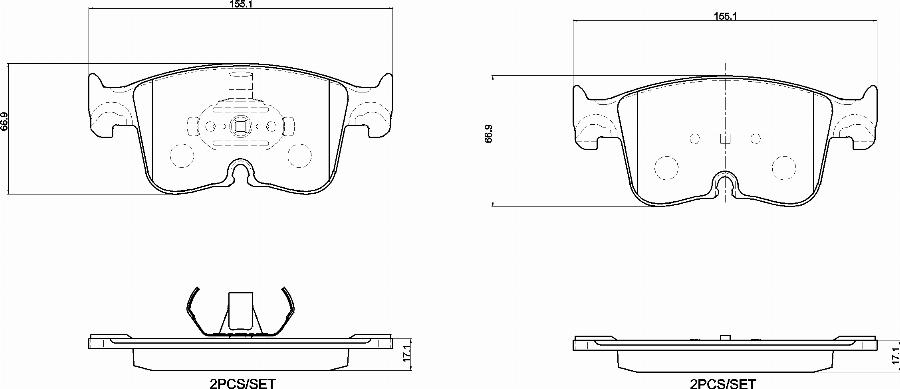 Brembo P85199N - Brake Pad Set, disc brake car-mod.net