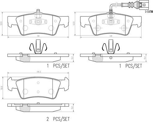 Brembo P85163N - Brake Pad Set, disc brake car-mod.net