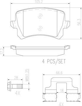 Brembo P85109N - Brake Pad Set, disc brake car-mod.net