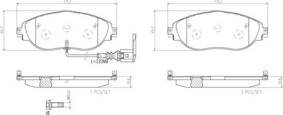 Brembo P85131N - Brake Pad Set, disc brake car-mod.net
