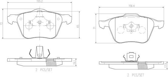 Brembo P86022N - Brake Pad Set, disc brake car-mod.net