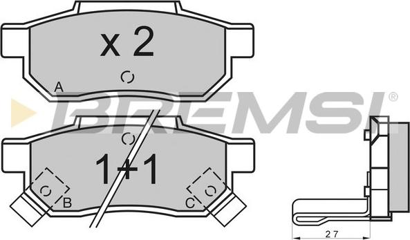Bremsi BP2530 - Brake Pad Set, disc brake car-mod.net