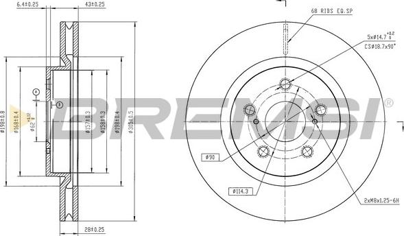 Bremsi CD9062V - Brake Disc car-mod.net